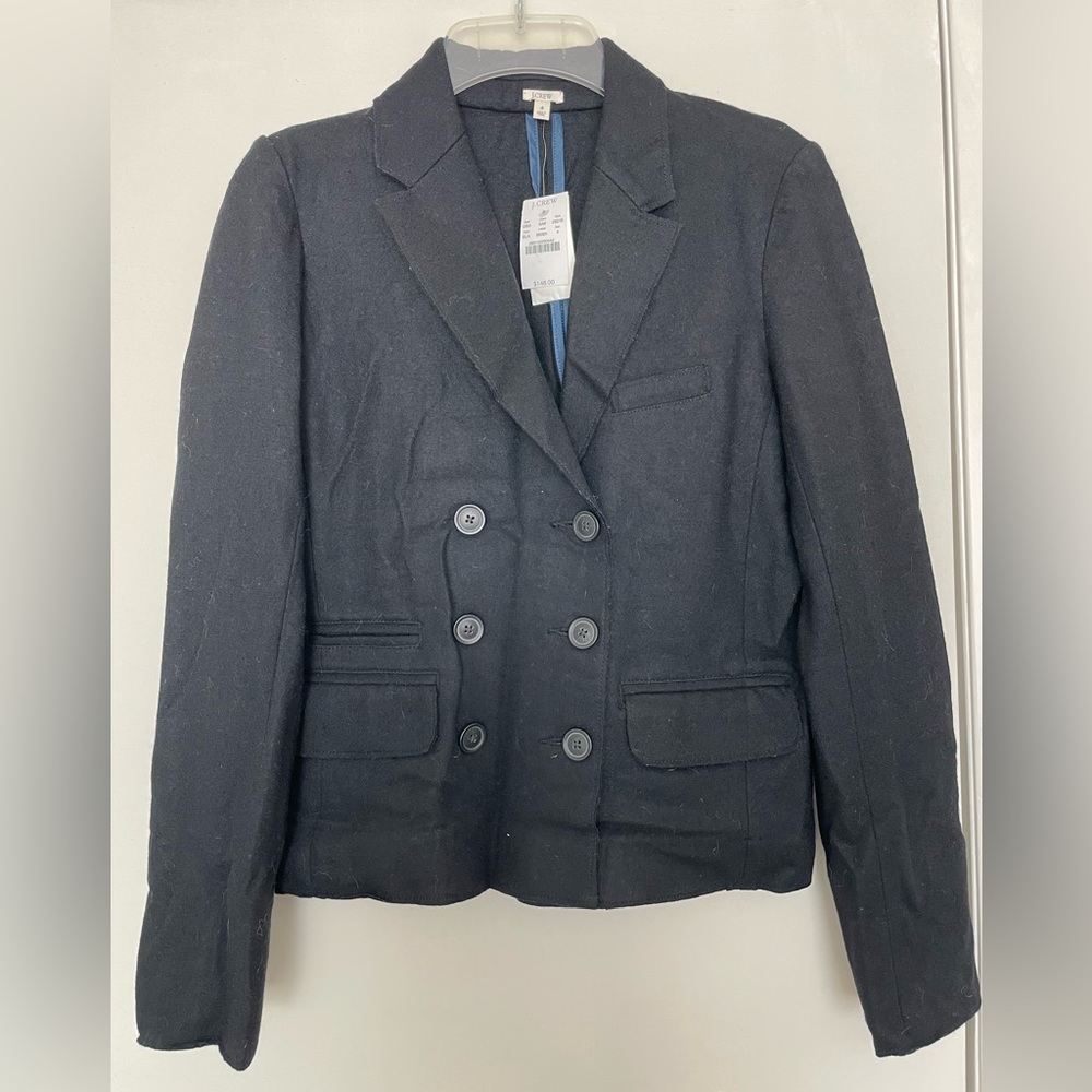 NWT J.Crew Black Wool Solid Thandie Blazer! Sz 4